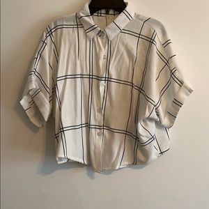 Never worn White and black button up blouse